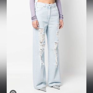 MSGM wide leg ripped jeans